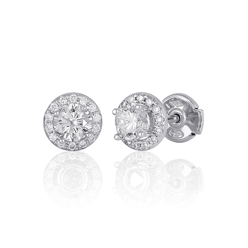 Solitairs Oorbellen Wit Goud 18 Karaat - 0862942