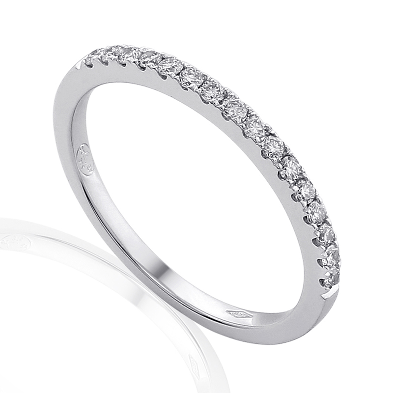 Half Eternity Ring White Gold 18 Carats - 0862943