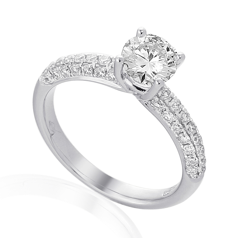 Solitairs Ring Wit Goud 18 Karaat - 0867077