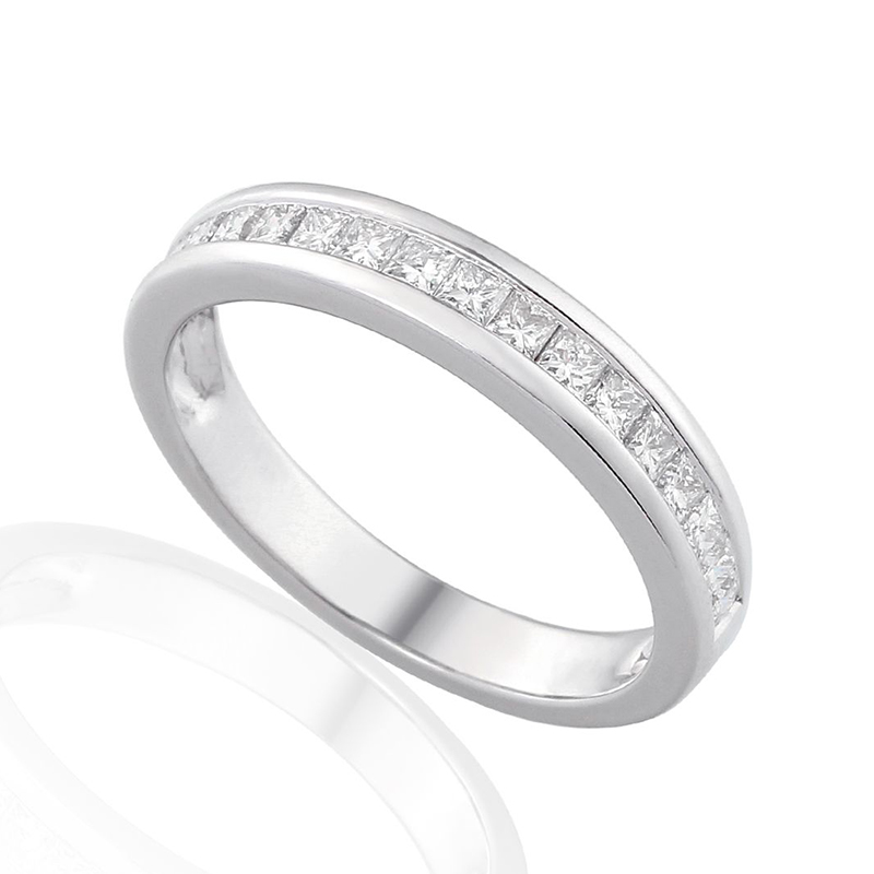 Half Eternity Ring White Gold 18 Carats - 0868465