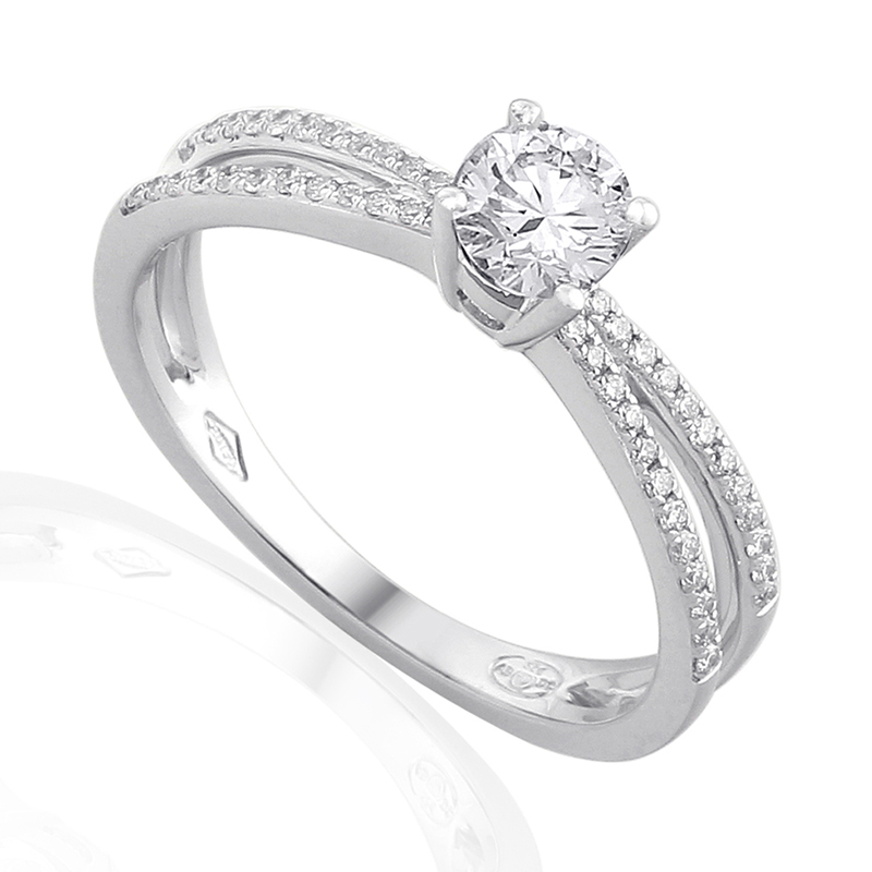 Solitairs Ring Wit Goud 18 Karaat - 0869547