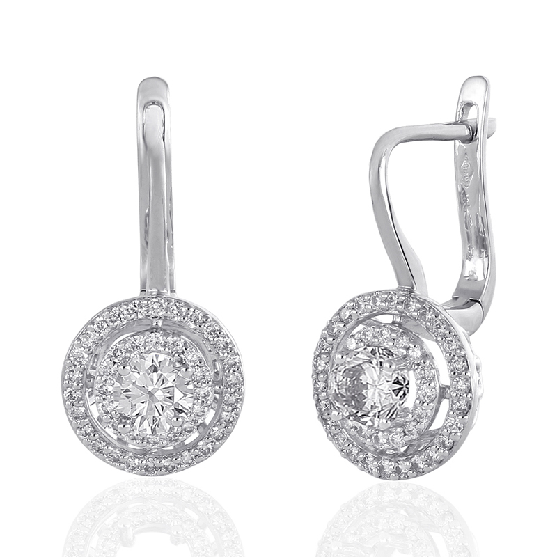 Solitairs Oorbellen Wit Goud 18 Karaat - 0869551