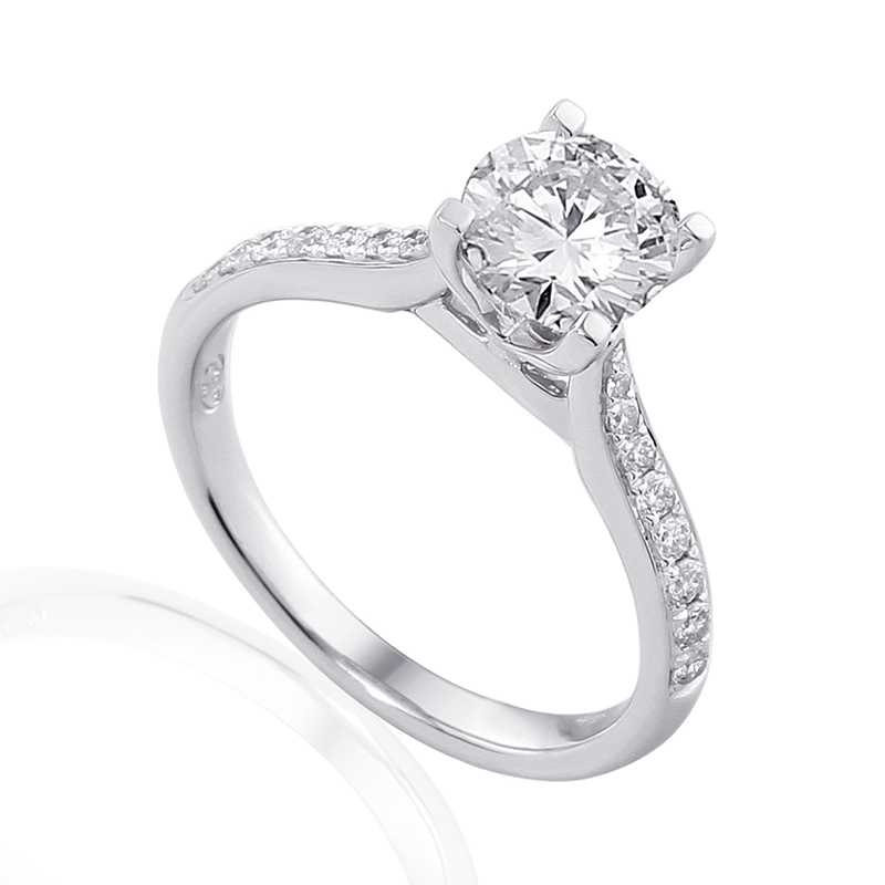 Solitairs Ring Wit Goud 18 Karaat - 0869561
