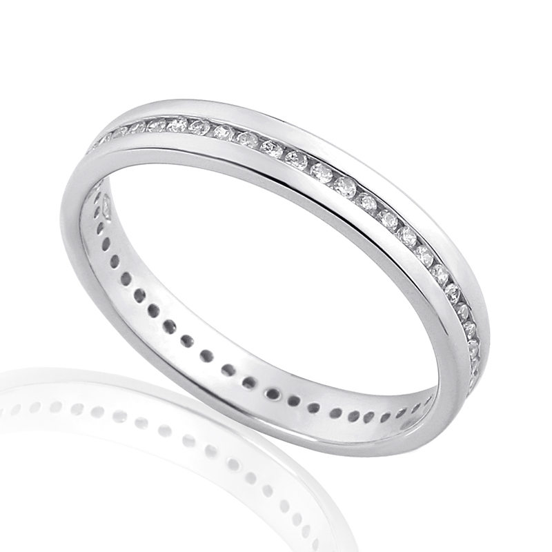 Volledig Gezette Trouwringen Ring Wit Goud 18 Karaat - 0878623