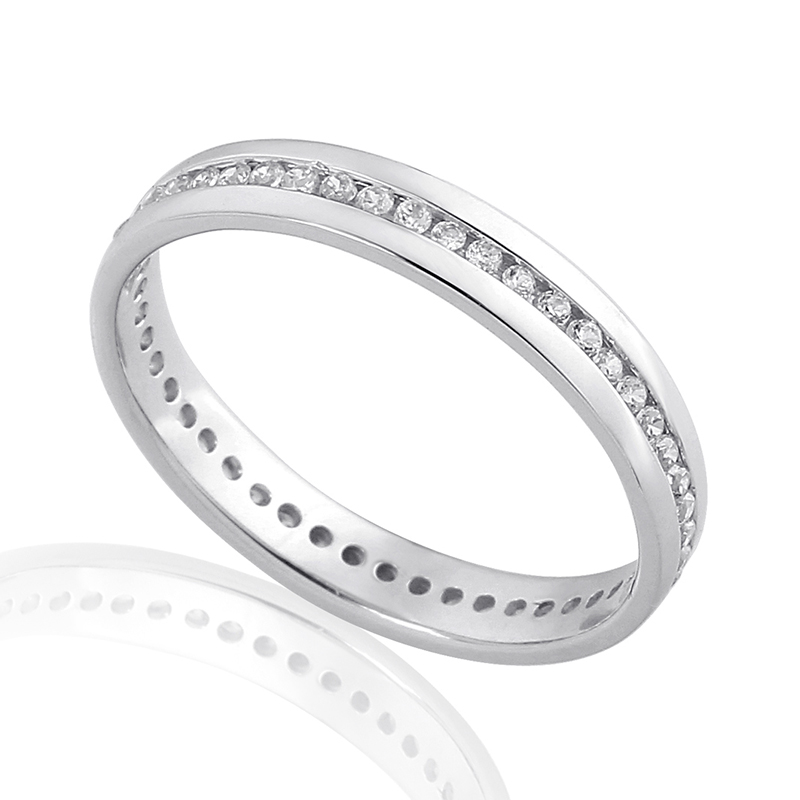 Volledig Gezette Trouwringen Ring Wit Goud 18 Karaat - 0878626