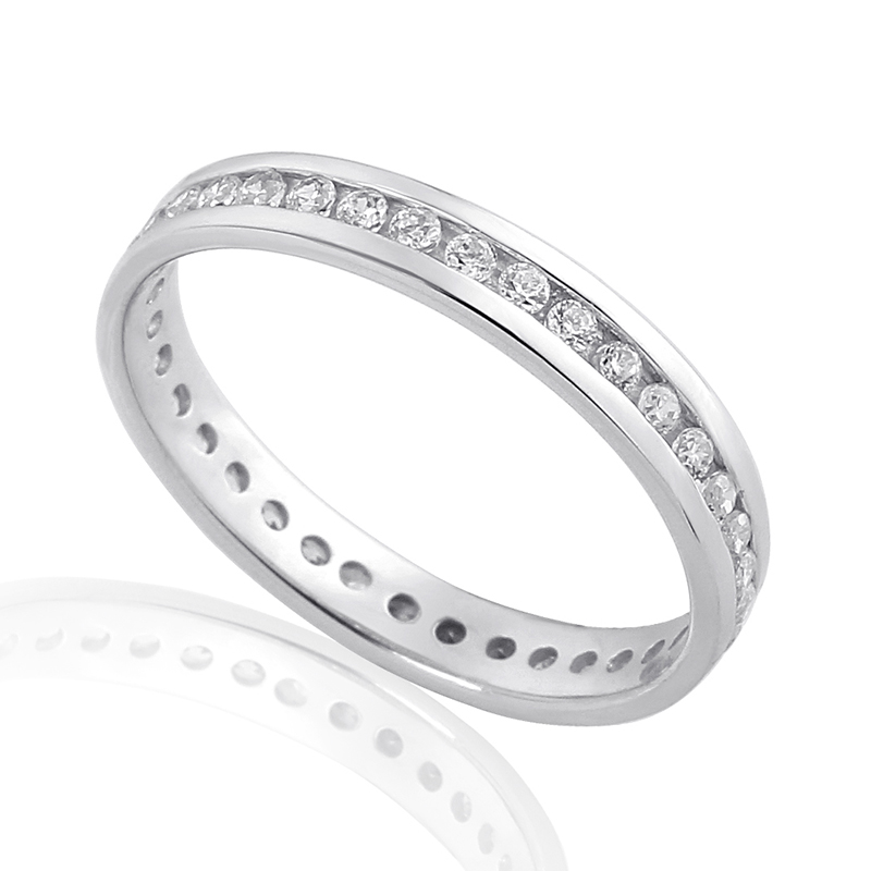 Volledig Gezette Trouwringen Ring Wit Goud 18 Karaat - 0878632