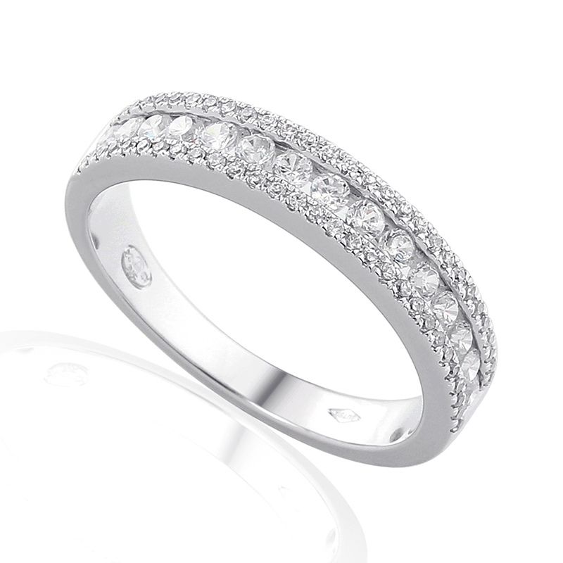 Half Eternity Ring White Gold 18 Carats - 0880879