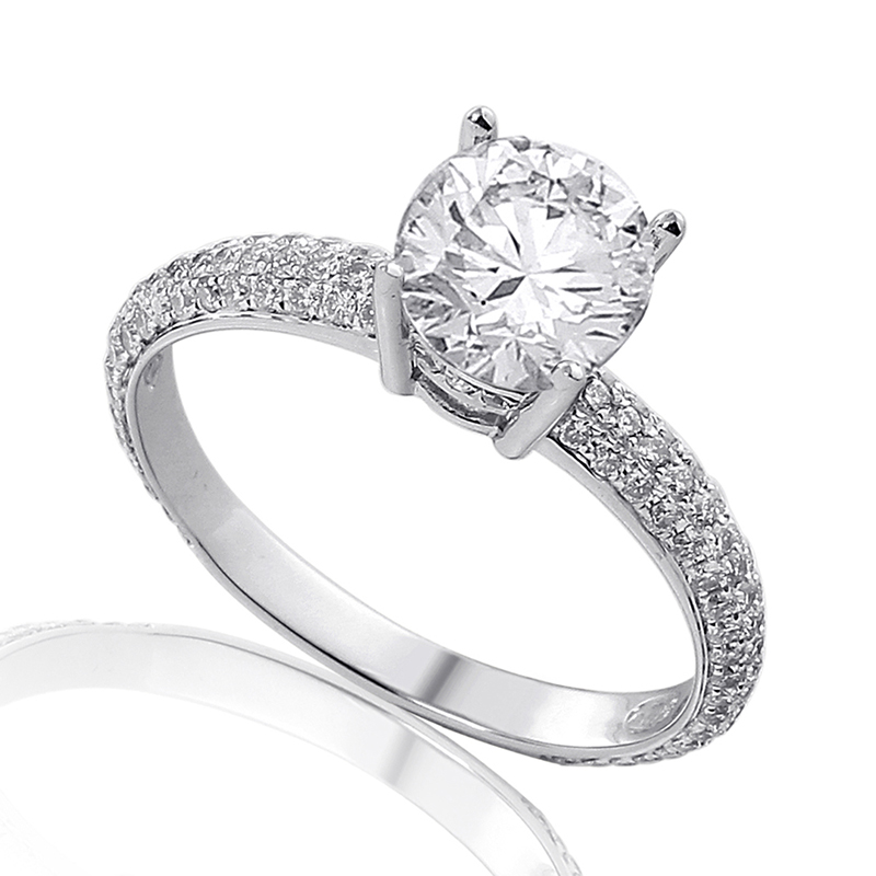 Solitairs Ring Wit Goud 18 Karaat - 0885454