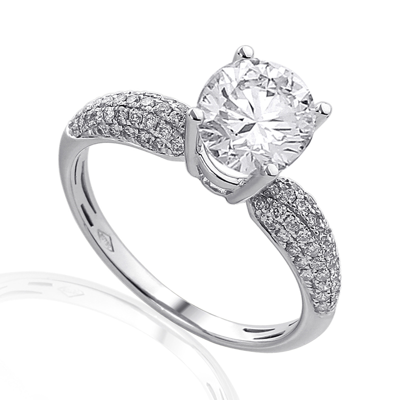 Solitairs Ring Wit Goud 18 Karaat - 0889567