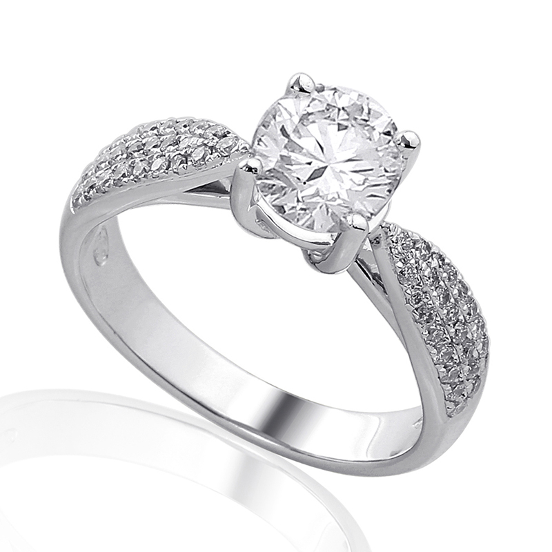 Solitairs Ring Wit Goud 18 Karaat - 0889568