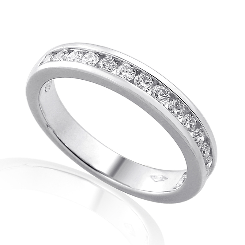 Half Eternity Ring White Gold 18 Carats - 0892468