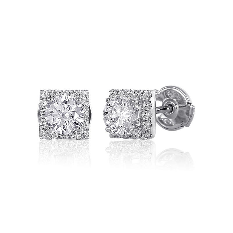 Solitairs Oorbellen Wit Goud 18 Karaat - 0892490