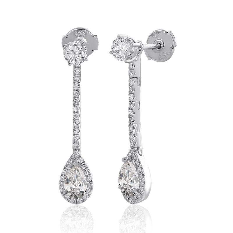 Solitairs Oorbellen Wit Goud 18 Karaat - 0892507