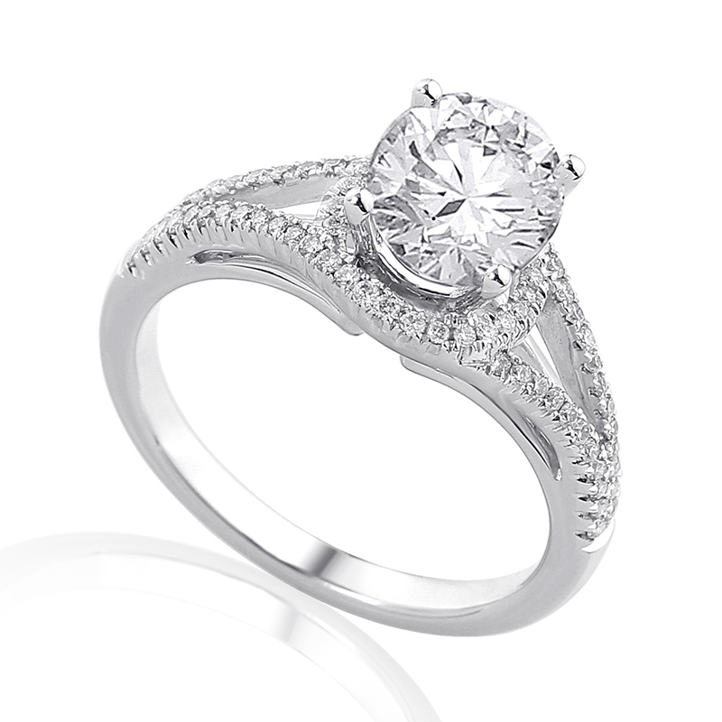 Solitairs Ring Wit Goud 18 Karaat - 0898820