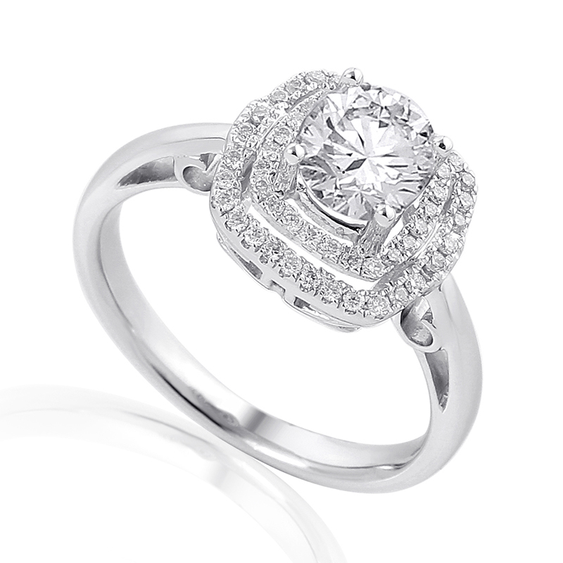 Solitairs Ring Wit Goud 18 Karaat - 0898829