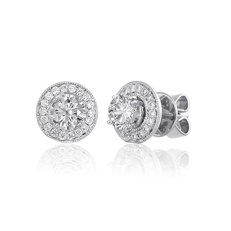 Solitairs Oorbellen Wit Goud 18 Karaat - 0900561