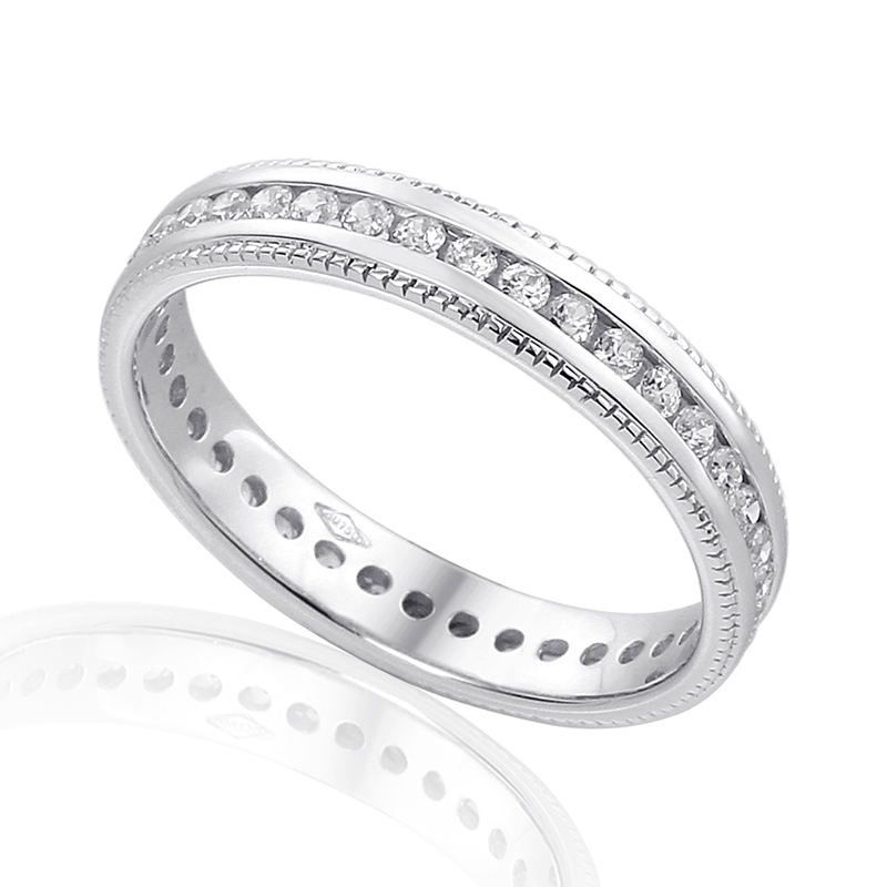 Volledig Gezette Trouwringen Ring Wit Goud 18 Karaat - 0901570