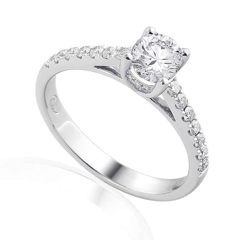 Solitairs Ring Wit Goud 18 Karaat - 0907937