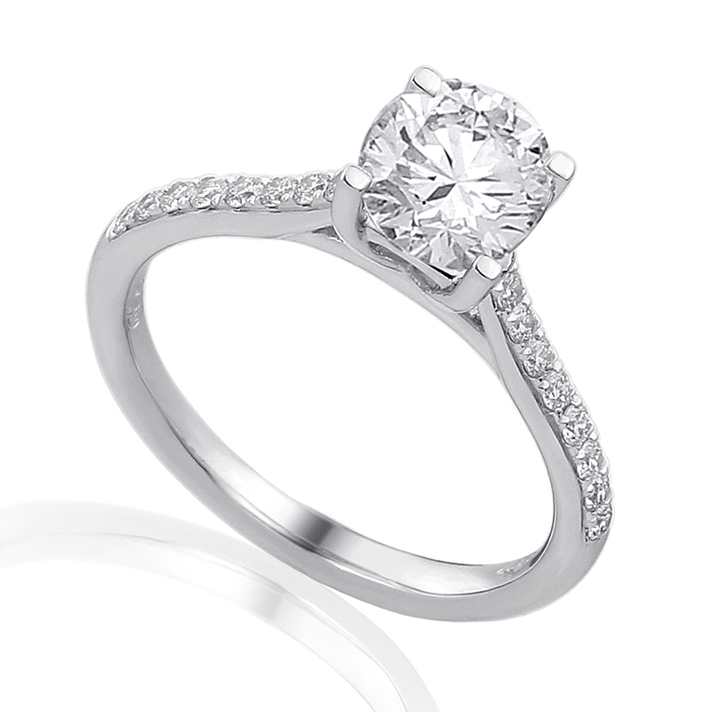 Solitairs Ring Wit Goud 18 Karaat - 0910023