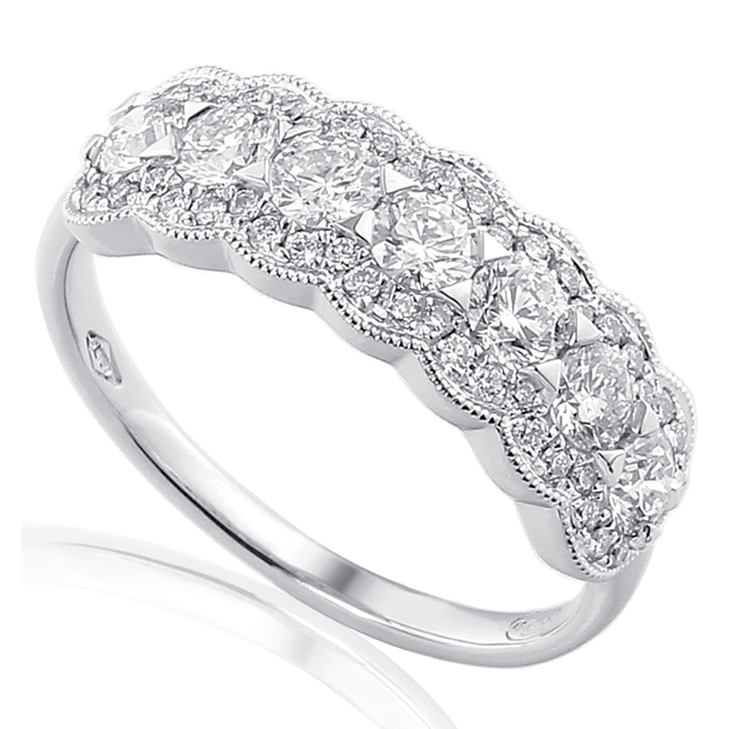 Half Eternity Ring White Gold 18 Carats - 0910176