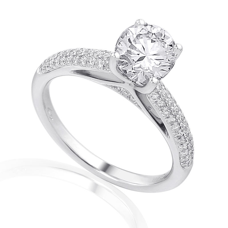 Solitairs Ring Wit Goud 18 Karaat - 0913237