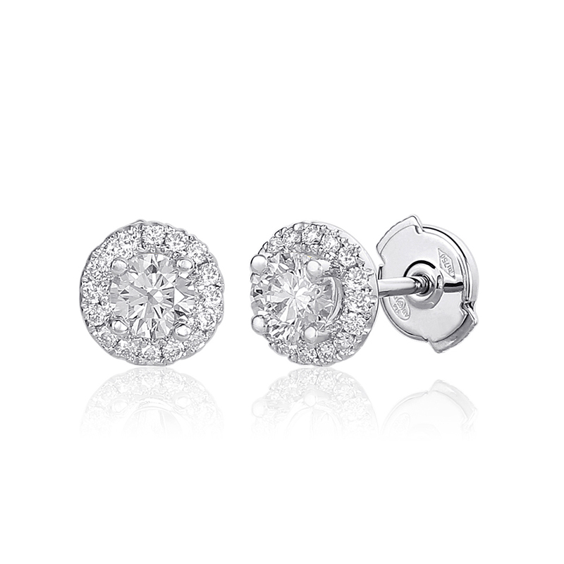 Solitairs Oorbellen Wit Goud 18 Karaat - 0913239