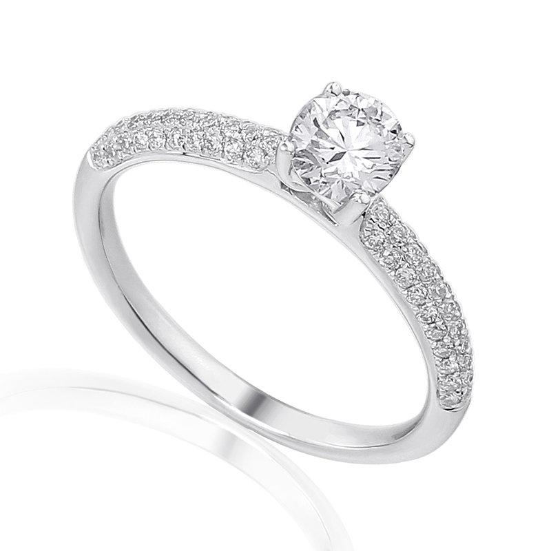 Solitairs Ring Wit Goud 18 Karaat - 0915432