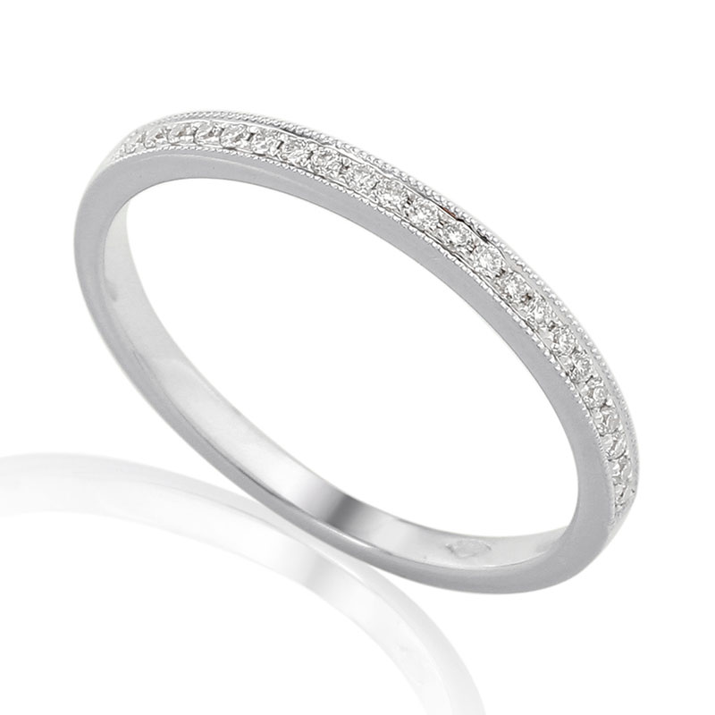 Half Eternity Ring White Gold 18 Carats - 0924384