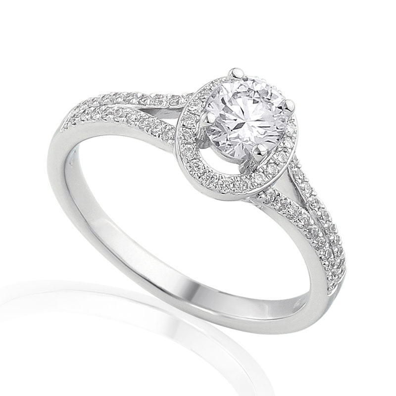 Solitairs Ring Wit Goud 18 Karaat - 0925330