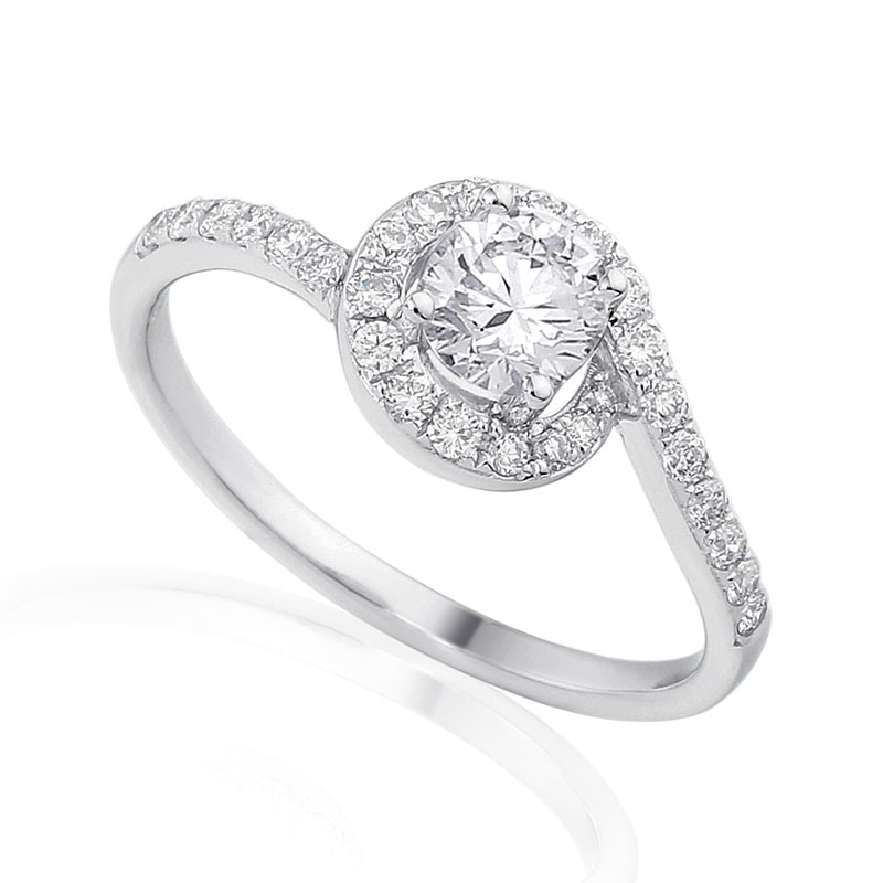 Solitairs Ring Wit Goud 18 Karaat - 0925331