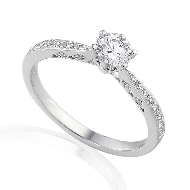 Solitairs Ring Wit Goud 18 Karaat - 0925335