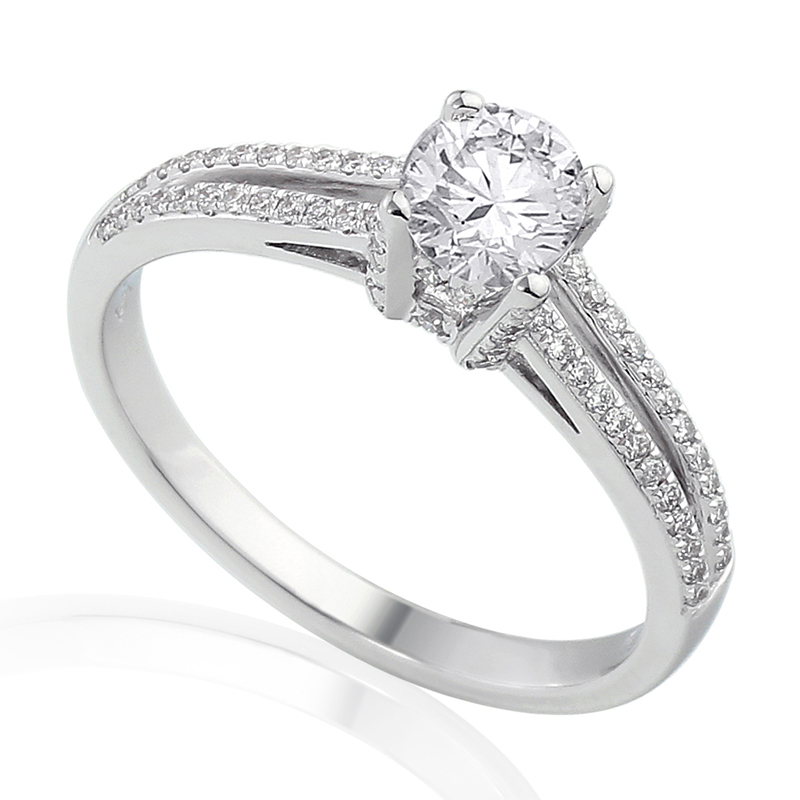 Solitairs Ring Wit Goud 18 Karaat - 0925336