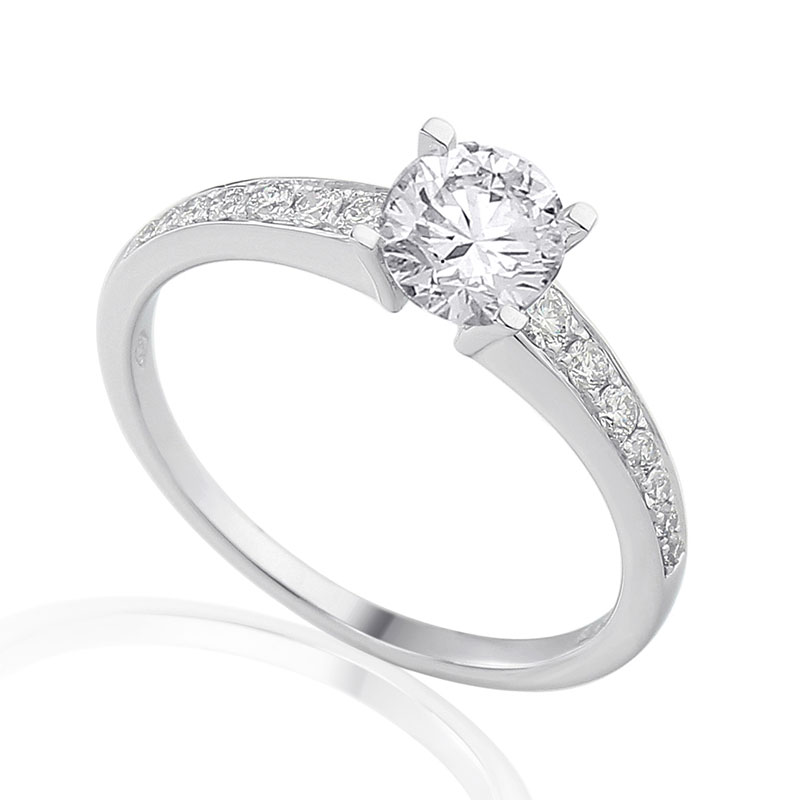 Solitairs Ring Wit Goud 18 Karaat - 0925338