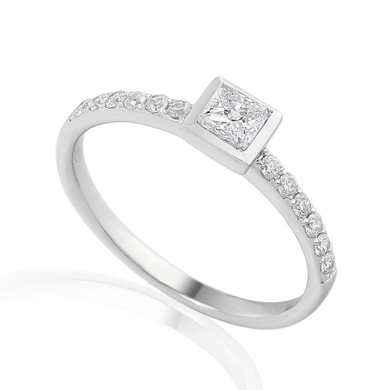 Solitairs Ring Wit Goud 18 Karaat - 0925342