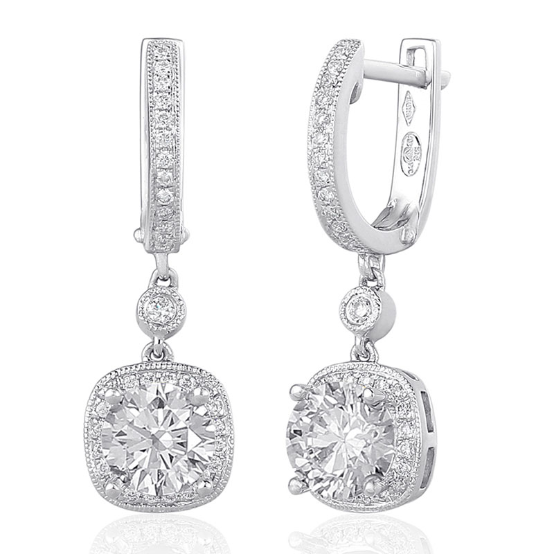 Solitairs Oorbellen Wit Goud 18 Karaat - 0925347