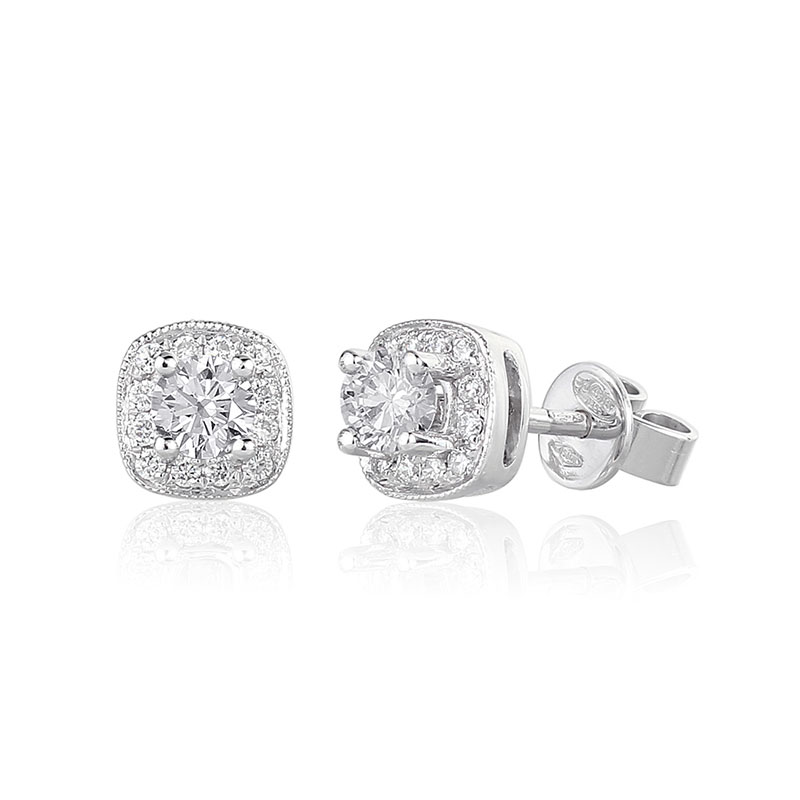 Solitairs Oorbellen Wit Goud 18 Karaat - 0925348