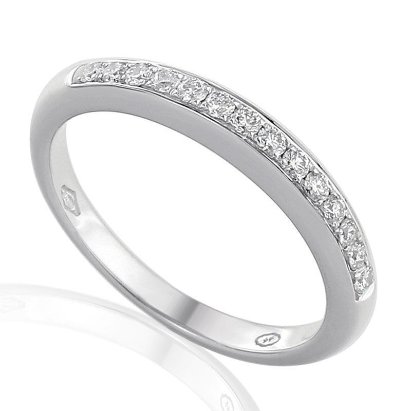 Half Eternity Ring White Gold 18 Carats - 0930323