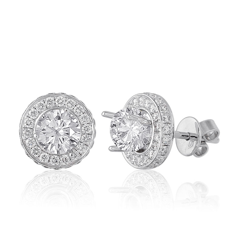 Solitairs Oorbellen Wit Goud 18 Karaat - 0930334