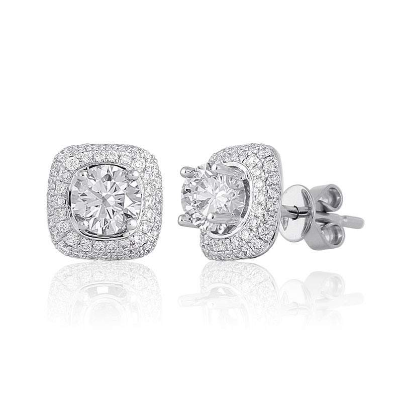 Solitairs Oorbellen Wit Goud 18 Karaat - 0930532