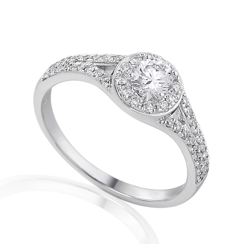 Solitairs Ring Wit Goud 18 Karaat - 0935600