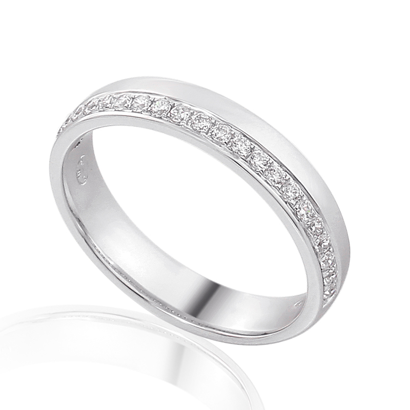 Half Eternity Ring White Gold 18 Carats - 0936317