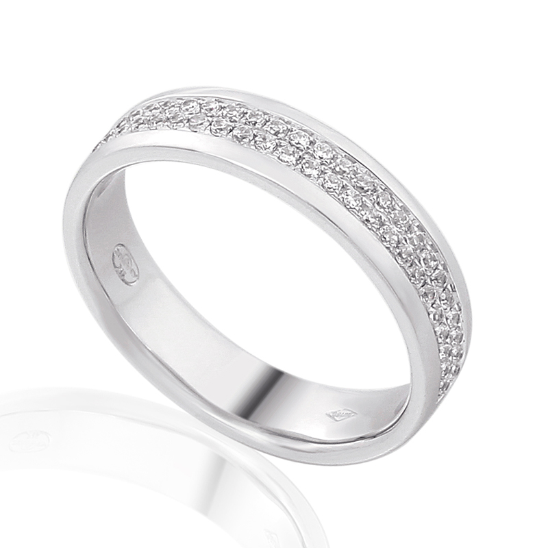 Half Eternity Ring White Gold 18 Carats - 0936318