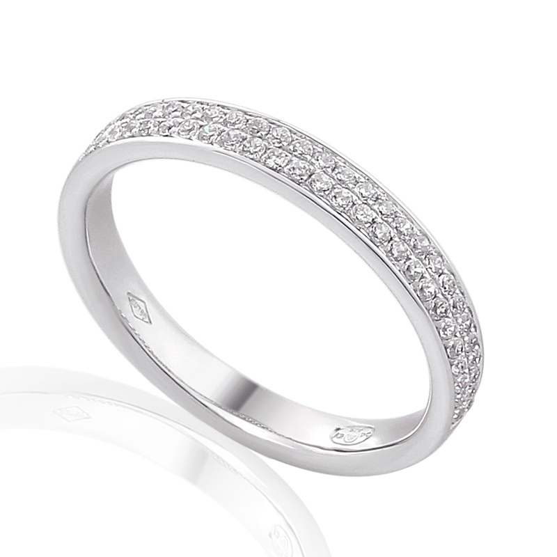Half Eternity Ring White Gold 18 Carats - 0936321