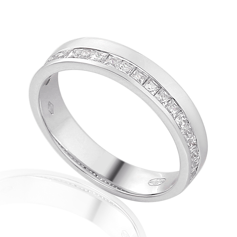 Half Eternity Ring White Gold 18 Carats - 0936322