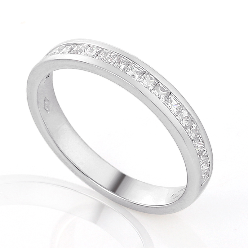 Half Eternity Ring White Gold 18 Carats - 0936323