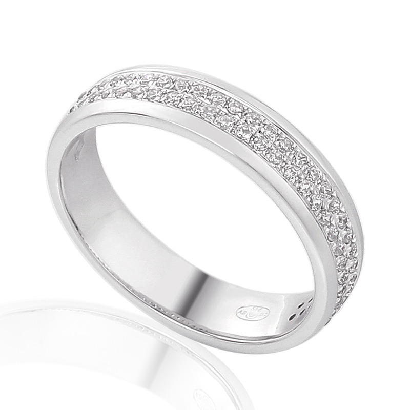 Half Eternity Ring White Gold 18 Carats - 0936325