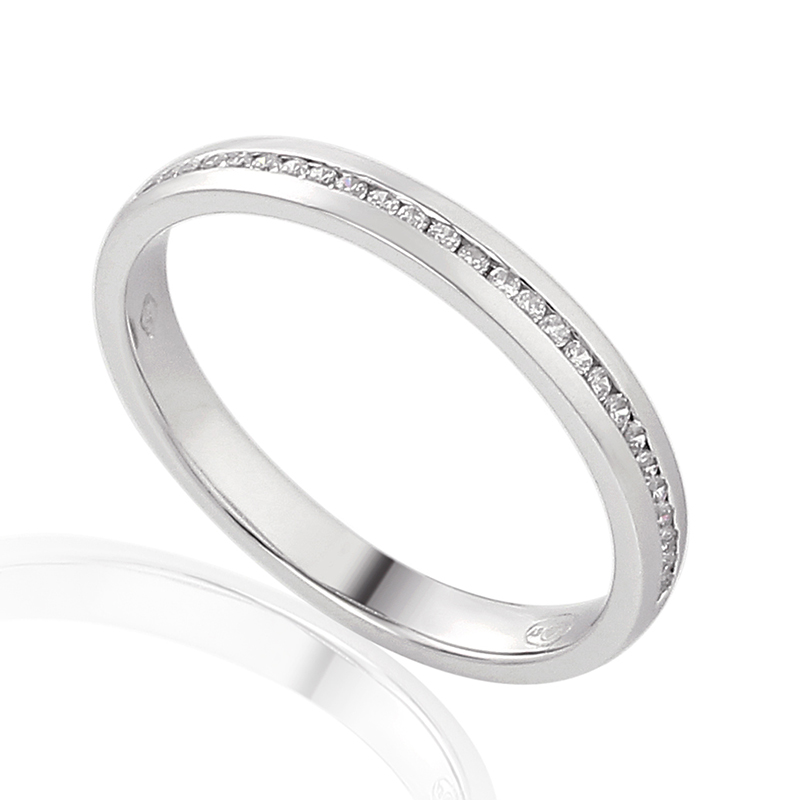 Half Eternity Ring White Gold 18 Carats - 0936328