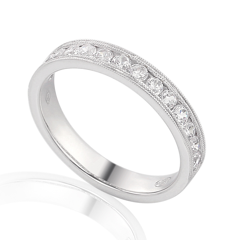 Half Eternity Ring White Gold 18 Carats - 0936332