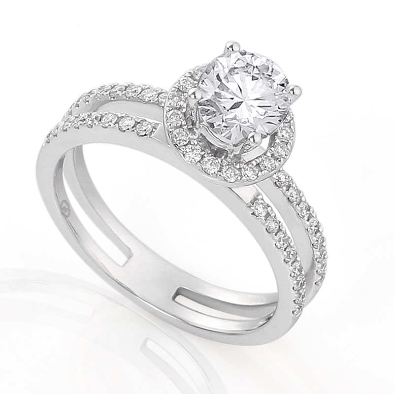 Solitairs Ring Wit Goud 18 Karaat - 0941705