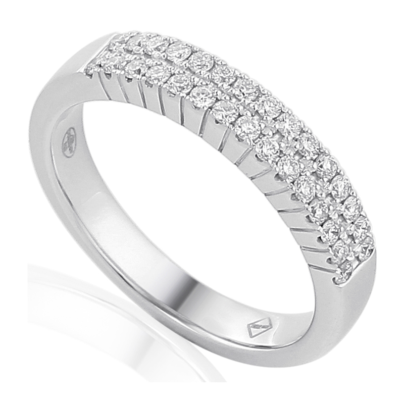 Half Eternity Ring White Gold 18 Carats - 0950891